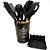 Kit de Talheres de Silicone Flórida 13 Peças com Suporte - Preto - Ke Home - Imagem 1