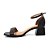 Sandália Feminina Salto Bloco Detalhe Dourado - Preto - Vizzano - Imagem 3