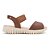 Sandália Feminina Flatform Elástico Detalhe Logo - Marrom - Softli - Imagem 3