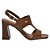 Sandália Feminina Salto Bloco Fachete - Marrom - Via Marte - Imagem 2