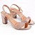 Sandália Salto Médio Bloco Rose Gold Glitter - Vizzano - Imagem 1