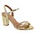 Sandália Salto Médio Bloco Dourado - Vizzano - Imagem 1