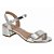 Sandália Salto Baixo Bloco Italia Metalizada Prata - Beira Rio - Imagem 1