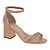 Sandália Feminina Salto Bloco Wires Nude e Rose Gold - Beira Rio - Imagem 1