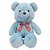 Urso Azul de Pelúcia com Laço 65cm - CAA Toys - Imagem 1