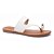 Sandália Rasteira Flat Detalhe Dourado - Off-White - Sua Cia - Imagem 1