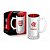 Caneca de Vidro Metalic Flamengo - 480ml - Brasfoot - Imagem 1