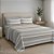 Jogo de Cama Premium Casal - Listras Bege/Cinza - 150 Fios - Estamparia - Imagem 1