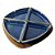 Conjunto 4 Petisqueiras Cerâmica Azul com Base Madeira - BTC - Imagem 1