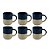 Jogo Canecas em Cerâmica Stoneware 100ml 6 Peças - BTC - Imagem 1