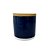 Pote de Cerâmica com Tampa de Bambu Azul 12cm - BTC Home Decor - Imagem 1