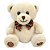 Urso de Pelúcia Bege com Laço 15cm - CAA Toys - Imagem 1