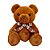 Urso de Pelúcia Marrom Fita Love 15cm - CAA Toys - Imagem 1