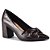 Scarpin Feminino Salto Bloco com Nó Café - Ramarim - Imagem 1