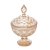 Potiche de Cristal com Pé Diamond Âmbar - 23cm - Lyor - Imagem 1