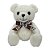 Urso de Pelúcia Fita Love 15cm - Branco - CAA Toys - Imagem 1