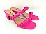 Sandália Tamanco Rosa Pink com Tiras Trançadas Tressê Salto Grosso Baixo 5 cm - Imagem 3
