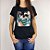 Camiseta Feminina T-Shirt Luxo Preta com Acessórios Estampa Cachorrinho Selfie - Imagem 3