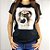 Camiseta Feminina T-Shirt Luxo Preta com Acessórios Estampa Pug Filhote - Imagem 4