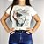 Camiseta Feminina T-Shirt Luxo Branca com Acessórios Estampa Bolsa Pérolas - Imagem 3
