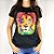 Camiseta Feminina T-Shirt Luxo Preta com Acessórios Estampa Leão Colorido - Imagem 4