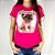 Camiseta Feminina T-Shirt Luxo Rosa Pink com Acessórios Estampa Yorkshire - Imagem 3