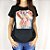 Camiseta Feminina T-Shirt Luxo Preta com Acessórios Estampa Trend Bolsa Pompom - Imagem 5