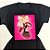 Camiseta Feminina T-Shirt Luxo Preta com Acessórios Estampa Salto com Laço - Imagem 1