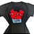 Camiseta Feminina T-Shirt Luxo Preta com Acessórios Estampa Coração Cool - Imagem 3