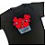 Camiseta Feminina T-Shirt Luxo Preta com Acessórios Estampa Coração Cool - Imagem 1
