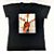 Camiseta Feminina T-Shirt Luxo Preta com Acessórios Estampa Mulher com Colar - Imagem 2