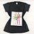 Camiseta Feminina T-Shirt Luxo Preta com Acessórios Estampa Amigas Paris - Imagem 3