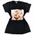 Camiseta Feminina T-Shirt Luxo Preta com Acessórios Estampa Mulher Lilás - Imagem 1