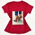 Camiseta Feminina T-Shirt Luxo Vermelha com Acessórios Estampa Scarpin Onça - Imagem 1