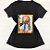 Camiseta Feminina T-Shirt Luxo Preta com Acessórios Estampa Look Onça - Imagem 1