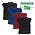 Kit 4 Camisetas T-Shirt Feminina Gola V Canelada Básica Frete Grátis Preta / Preta / Marsala / Azul Marinho Atacado - Imagem 1