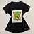 Camiseta Feminina T-Shirt Luxo Preta com Acessórios Estampa Onça Raio Verde - Imagem 1