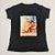 Camiseta Feminina T-Shirt Luxo Preta com Acessórios Estampa Sandália Onça - Imagem 4