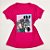 Camiseta Feminina T-Shirt Luxo Rosa Pink com Acessórios Estampa Zebra - Imagem 1