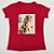 Camiseta Feminina T-Shirt Luxo Vermelha com Acessórios Estampa Mulher - Imagem 1