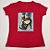 Camiseta Feminina T-Shirt Luxo Vermelha com Acessórios Estampa Sandália Preta - Imagem 4