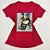 Camiseta Feminina T-Shirt Luxo Vermelha com Acessórios Estampa Sandália Preta - Imagem 1