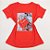 Camiseta Feminina T-Shirt Luxo Laranja com Acessórios Estampa Bolsa com Laço - Imagem 1