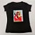 Camiseta Feminina T-Shirt Luxo Preta com Acessórios Estampa Cachorro na Bóia - Imagem 3