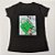 Camiseta Feminina T-Shirt Luxo Preta com Acessórios Estampa Bolsa Verde - Imagem 1