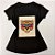 Camiseta Feminina T-Shirt Luxo Preta com Acessórios Estampa Onça Braba - Imagem 1