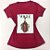 Camiseta Feminina T-Shirt Luxo Marsala com Acessórios Estampa Vogue Vestido - Imagem 1