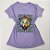 Camiseta Feminina T-Shirt Luxo Lilás com Acessórios Estampa Onça Rainha - Imagem 1