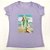 Camiseta Feminina T-Shirt Luxo Lilás com Acessórios Estampa Picolé Sereia - Imagem 1