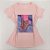 Camiseta Feminina T-Shirt Luxo Rosa Claro Bebê com Acessórios Estampa Sandália Rosa - Imagem 3